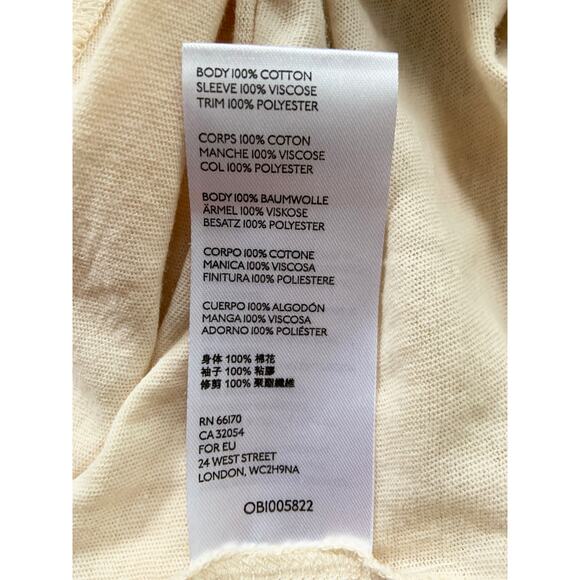 Free People Jade Long Sleeve Tee Top Cream 100% Cotton Floral Balloon Sleeve XS - Picture 7 of 7